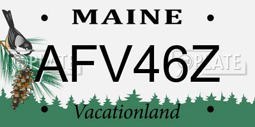 AFV46Z Maine License Plate