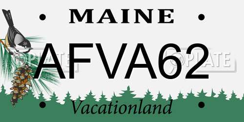 AFVA62 Maine License Plate