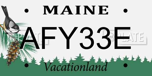AFY33E Maine License Plate
