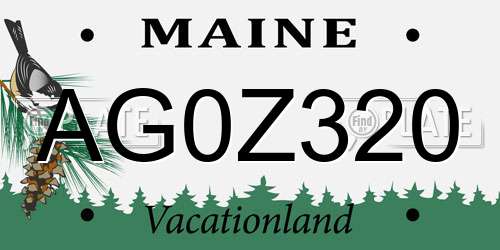 AG0Z320 Maine License Plate