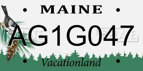 AG1G047 Maine License Plate