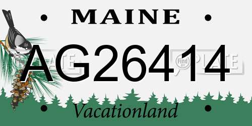 AG26414 Maine License Plate