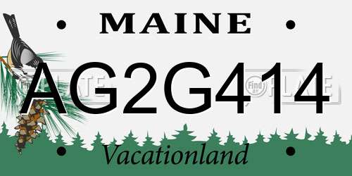 AG2G414 Maine License Plate