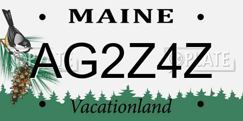 AG2Z4Z Maine License Plate