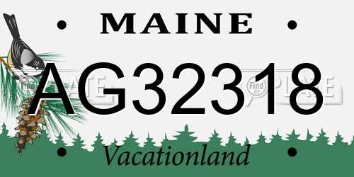 AG32318 Maine License Plate
