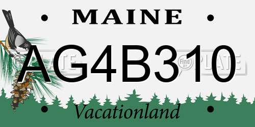 AG4B310 Maine License Plate
