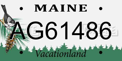 AG61486 Maine License Plate