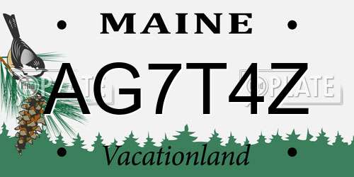 AG7T4Z Maine License Plate