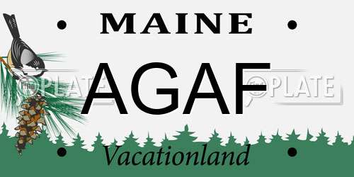 AGAF Maine License Plate