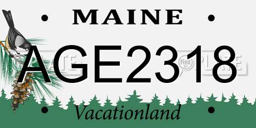 AGE2318 Maine License Plate