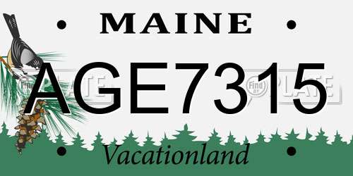 AGE7315 Maine License Plate