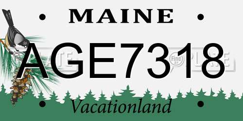 AGE7318 Maine License Plate