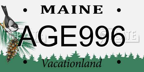 AGE996 Maine License Plate