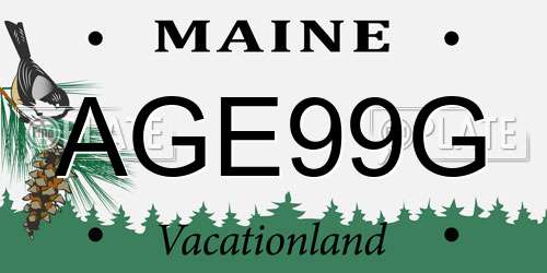 AGE99G Maine License Plate