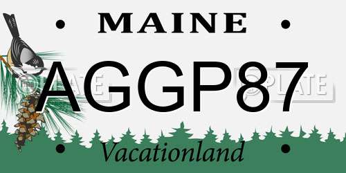 AGGP87 Maine License Plate