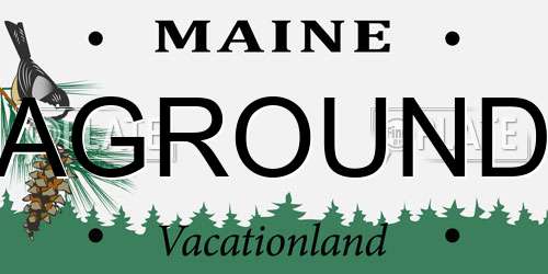 AGROUND Maine License Plate