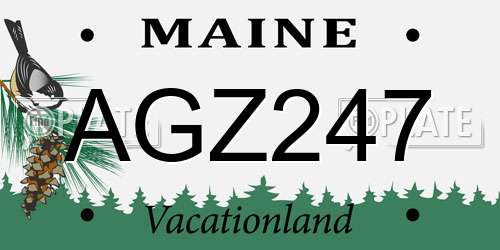 AGZ247 Maine License Plate