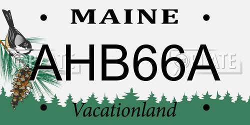 AHB66A Maine License Plate