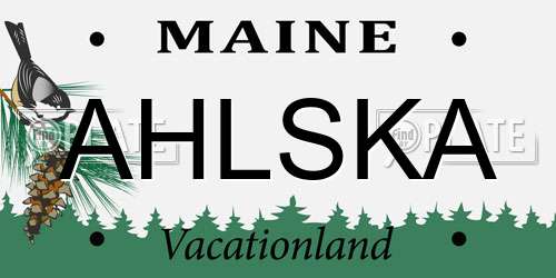 AHLSKA Maine License Plate