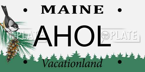 AHOL Maine License Plate