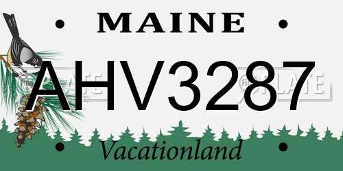 AHV3287 Maine License Plate