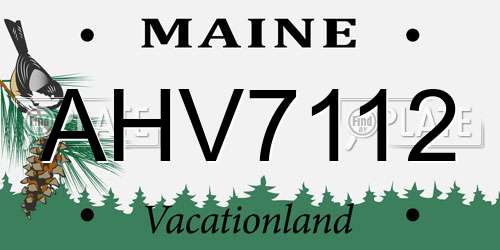 AHV7112 Maine License Plate