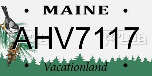 AHV7117 Maine License Plate
