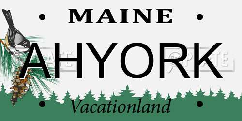 AHYORK Maine License Plate