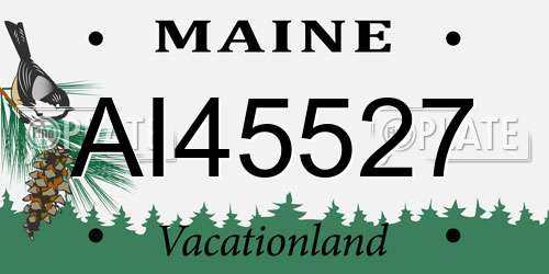 AI45527 Maine License Plate