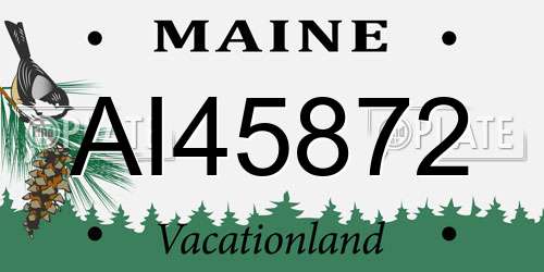 AI45872 Maine License Plate