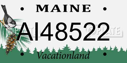 AI48522 Maine License Plate