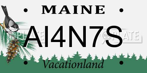 AI4N7S Maine License Plate