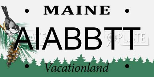 AIABBTT Maine License Plate