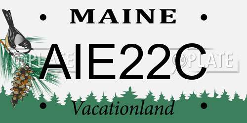 AIE22C Maine License Plate