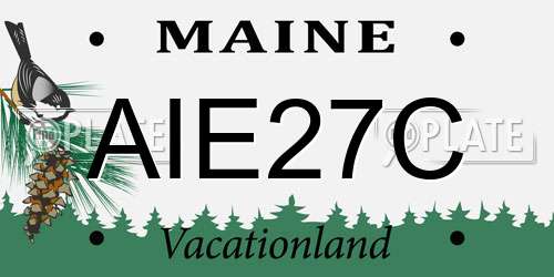 AIE27C Maine License Plate