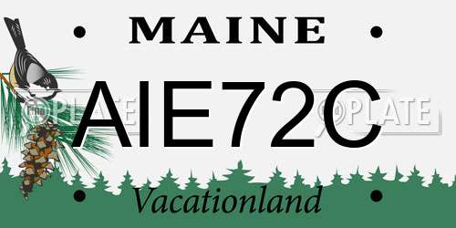 AIE72C Maine License Plate