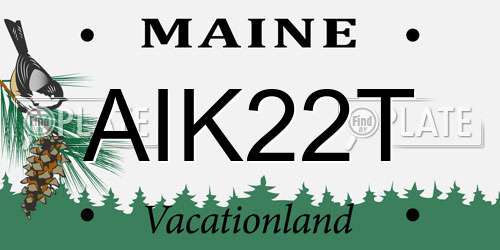AIK22T Maine License Plate