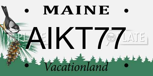 AIKT77 Maine License Plate