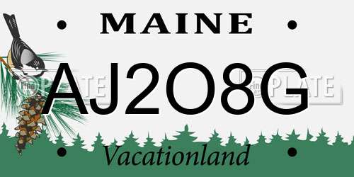 AJ2O8G Maine License Plate
