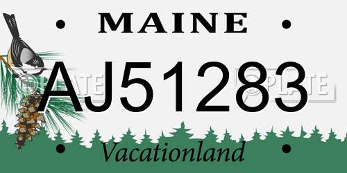AJ51283 Maine License Plate