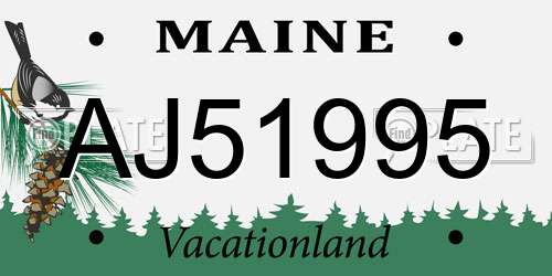 AJ51995 Maine License Plate