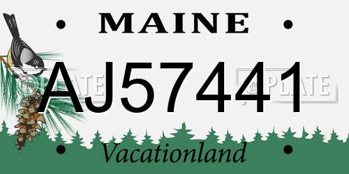 AJ57441 Maine License Plate