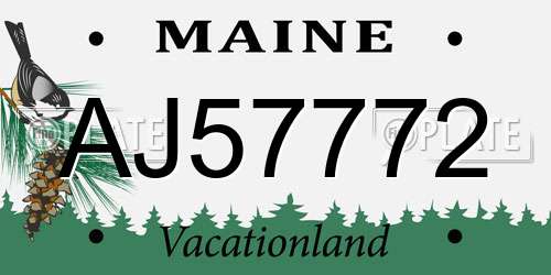 AJ57772 Maine License Plate
