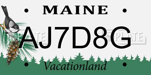 AJ7D8G Maine License Plate