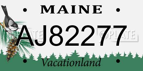 AJ82277 Maine License Plate