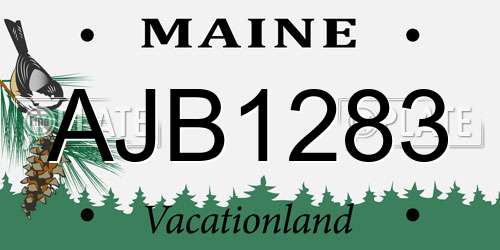 AJB1283 Maine License Plate