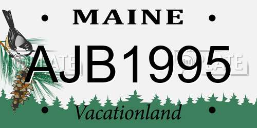AJB1995 Maine License Plate