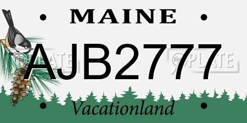 AJB2777 Maine License Plate