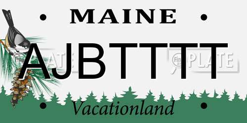 AJBTTTT Maine License Plate