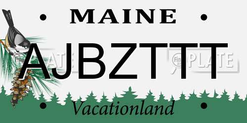 AJBZTTT Maine License Plate
